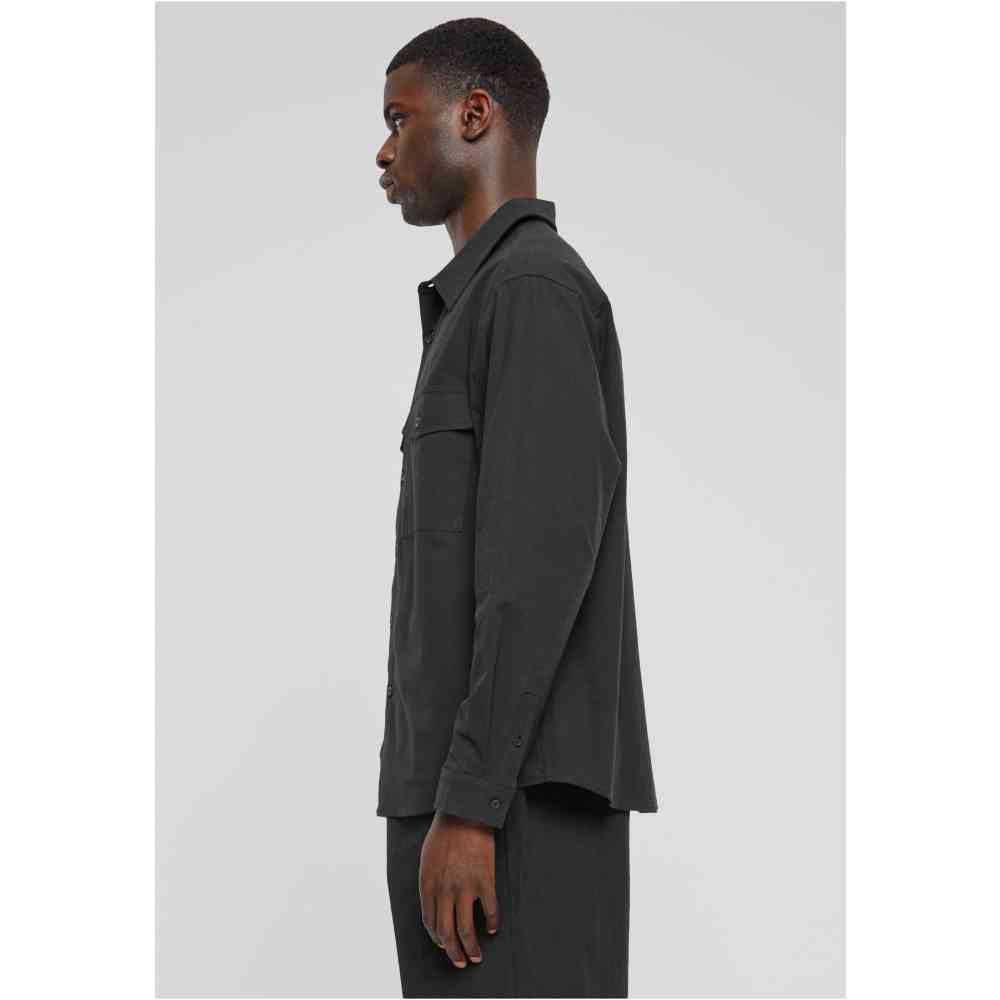 Urban Classics - Basic Crepe Overhemd - Zwart